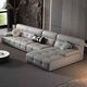 Leather sofa sofa living room new simple Lawrence modern light luxury Italian style small apartment ecological leather straight sponge-straight 2.6 meters fully wrapped ecological leather