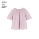 Jnby von Jnby Jiangnan Stoff Kinderkleidung Frühling und Sommerhemd rund Hals Kurzarm Faltenkragen Mädchen Kinder 1N321247A 691/Verschiedenes Graupulver 110 cm