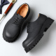 
CARTELO British men's casual leather shoes breathable soft cowhide derby shoes round toe thick sole business leather shoes men 9930 black 41