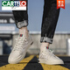 卡帝乐鳄鱼（CARTELO）2025夏季新款透气板鞋韩版百搭小白鞋简约轻便帆布鞋潮流板鞋男 BL1001米色 42