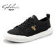 Shachi sports canvas shoes men's autumn casual shoes embroidered soft sole breathable lightweight trendy lace-up shoes men black S1231032A 42
