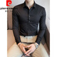 Pierre Cardin Markless Shirt Herren Langsamer schlanker elastischer Frühjahr und Herbst neuer Stil Eisenfreier Geschäftslebenszeitshemd-Hemd-Hemd-Hemd-Strick-2xl (140-155jin [Jin gleich 0,5 kg]))