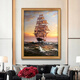 
Emperor Flag Sailing Nautical Chart Pure Hand-painted Oil Painting European Decorative Painting Entrance Entrance Entrance Entrance Hallway Aisle Hanging Painting Office Mural 692 Gold Solid Wood Frame 110X200