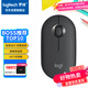 Logitech Fashion Series PEBBLE Mouse Wireless Bluetooth Mouse Office Silent Mouse Female Mouse Symmetrical Mouse Pebble Shape Graphite Black