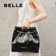 Belle Gift Mall gleicher Stil Wachs Grunge -Tasche Tasche x6913bx4 schwarz f