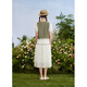 Zihan (ZIHAN) Zihan dress vest two-piece set for women summer forest style vest mid-length skirt suit mid-bottom green checkered M