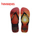 havaianas Hype III beach men's flip flops summer seaside outdoor casual slippers can be worn outside 6196-Black/Peach 43-44 Brazilian code