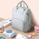 Jin Riman Mommy Bag Rucksack Multifunktionales Babyausflug 2024 Großkapazität Mode einfache tragbare Mutter- und Baby-Tasche Blau und Grau 41*26*26
