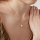 Goselon 18K Gold Akoya Pearl Pendant Diamond Seawater Pearl Necklace for Girlfriend 18K Gold/Premium Selection Akoya Pendant + 925 Silver Chain 8.5-9mm