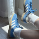 Adidas ORIGINALS HANDBALL SPZL non-slip wear-resistant lightweight low-cut men's and women's sports and leisure sneakers IG6194 blue and white 38.5 (235mm)