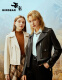 Brother is really good women's sheepskin lapel zipper motorcycle leather jacket women's jacket A400158 black S (size 2)