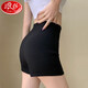 Langsha black tight shorts for women to wear as outerwear, elastic high-waisted sexy hot pants, slim butt-covering hot pants, ultra-short three-quarter pants, black M, recommended 111-120 Jin Jin is equal to 0.5 kg