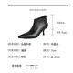 Asacho Spring and Automne New Women's Both Boots Cow Hide pointu pointu à talons minces Bottes nues hautes Bottes à talons hauts Bottes de la mode Fashion Boots Slim Boots Single Boots Black 34