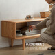 Genji Muyu solid wood TV cabinet modern living room oak home storage cabinet walnut glass sliding door TV cabinet 2.2 meters