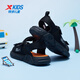 XTEP children's shoes, children's sports sandals, breathable and comfortable open-toe sandals, non-slip beach shoes, small, medium and large children's summer sandals, black 27