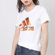 Adidas Frauen kurzärmeliger Sommer Neues farbenfrohes Logo atmungsaktivem Strick halbärmelig lose T-Shirt FJ5012 FJ5012 S (160/84A)