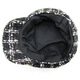 Sombrero de limón para mujeres, sombrero octogonal a cuadros Sombrero de calabaza de seda brillante, sombrero de pintor de algodón de algodón de estilo británico estilo negro octogonal negro L (58-60 cm)