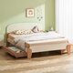 Original Original Massivholz Kinderbett moderne einfache Prinzessinbett kleine Wohnung Jungen und Mädchen Aufbewahrungsbett Einzelbett M5012 1,35*2,0 Meter - Einzelbettcreme weiß (Birke)