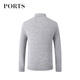 PORTS men's early autumn casual warm lapel sweater ML9K023KKW003 GRAY M