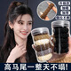Danqin high ponytail head rope thickened and high elastic hair tie new trendy high-end hair band for women 2025 new hair rope black 6 pieces