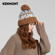 Kenmont alpaca terry jacquard knitted hat for women in autumn and winter to prevent cold and warm wool ball ear protection beanie 9442