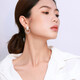 Qlady Women's Crystal Hoop Earrings Women's Trendy Fashion Korean Version Internet Celebrity Large Circle Shell Pure 925 Silver Women's Simple Silver Needle Earrings Decoration New Year's Earrings Birthday Gift Elegant White