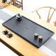 Lanyi natural black gold stone tea tray for home use 2023 new tea table Chinese style living room high-end kung fu integrated stone tea tray simple style (frosted surface) (50-30-3cm)