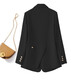 Guixuge casual small suit jacket for women 2023 spring and autumn new Korean style loose short suit women's business top black L (110-125Jin Jin equals 0.5kg)