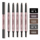 Yaqinuo Fashionable Double-headed Automatic Eyebrow Pencil Waterproof, Sweatproof, Not Easy to Discolor, Long-lasting Natural Makeup Pen Wild Eyebrow Pencil 01# Black