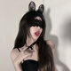 Camellia Peaches, lingerie sexy, renard, masque oculaire, oreilles de chat, bandeau, cloche, anneau de cou, ensemble trois pièces, les couples stimulent le jeu de rôles des rapports sexuels