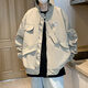 Poum Jacket Men's 2023 Осень и Зимняя улица Красивый пилот Американский ретро-дизайн негабаритный курт Crb-J683 Black 2xl