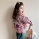 LVVCUU girls plaid shirt spring and autumn 2026 new children's long-sleeved western style shirt baby girl fashionable spring cardigan LC5116 120 cm