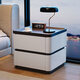 Yiyiya password lock bedside table modern simple solid wood household bedroom Italian minimalist storage cabinet feel bedside cabinet khaki color + solid wood drawer 40x40x50cm