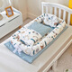 
Hengzan Crib can be detachable and washable portable baby nest crib mid-bed bionic diaper change pad baby pillow travel crib Lion Deer Green (removal and wash belt quilt) 90*50