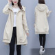 Jinchen windbreaker jacket women's mid-length loose Korean style women's clothing 2023 spring new casual versatile student top apricot color seven days no reason to return or exchange