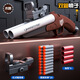 Gu Xin soft shotgun double-barrel shotgun throwing shell S686 children boys can fire simulated toy gun troll shotgun manual 20 rounds [Blue and white] double-barrel troller box