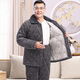 Suiyue Winter-Pyjamas für die dicke Korallenlasse mittleren Alters und ältere Männer, die dreischichtige Baumwollmilch-Samtvaters warmes Heimbekleidungssatz N9926f Blaumilch Velvet Upgraded Dicked XL Code (120-140jin [Jin gleich 0,5 kg]))
