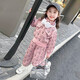Card card card is for girls autumn suit clothes 2025 autumn new fashion children's long-sleeved jacket little girl sports two-piece suit leather pink suit clothes are too small and take one size larger 130 cm