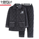 Modal pajamas men's winter thickened velvet daddy's three-layer cotton jacket coral velvet warm home clothing set for middle-aged and elderly people N9923R coffee milk velvet upgraded thickened XL (120-140Jin [Jin equals 0.5 kg])