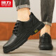 Warrior business retro casual work shoes men's lace-up leather shoes men 1632 black 42