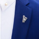 Suit pin high-end luxury men's sweater accessories collar British style metal badge Chinese style Christmas simple silver glossy fox head brooch 16x22mm