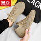 Huili Chaussures pour hommes Spring Mesh Chaussures décontractées pour hommes Soft Sole Light Running Shoes E897C Khaki 41