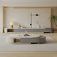 
Dice coffee table TV cabinet light luxury modern cream style living room household small apartment rock table tea table TV cabinet combination telescopic TV cabinet