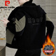 Pierre Cardin brand men's autumn and winter woolen coat men's hooded jacket men's tops plus velvet thickened woolen jacket for men black XL