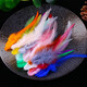 Haofanjie Feather White Decoration Props Ornaments Children's Handmade DIY Material Colorful Feather Pointed Down Down Imitation Goose Feather Small Floats About 4-8cm Long 100 Pieces