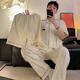 Tulx Pyjamas Herren Sommer Dreier Set Cartoon niedliche lässige japanische Panda Baumwolle Großgröße Outdoor-Kleidung Xiaoxin Emoticon Paket Kurzärmel + Shorts + Hosen l Männer Empfehlung 100-120jin [Jin gleich 0,5 kg]