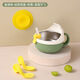 Jia Nier Baby ergänzende Lebensmittelschale 316 Edelstahl Baby essen Wasserdämmung Schüssel Kindergeschirr Löffel Anti-Fall-Saugbecher-Schüssel [gewalttätiger Orange] mit Saugbecher + Stroh + Gabellöffel