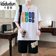 Kaduton 13-15-jährige Junior- und Senior High School-Schüler trendige T-Shirts für Teenager gutaussehende kurzärmelige Anzüge für 12-jährige Kinder-Shorts-Anzüge D3523-5 White Suits L empfohlen 100-115jin [Jin gleich 0,5 kg]