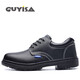 Junbu Labor Protection Zapatos de trabajo para hombres PLACA DE ACERO DE ACERO CABEZA DE ACERO ANTI-SMASH, Anti-Surgiry y Rubiería de goma resistente al desgaste Modelo de compra de cuero de vaca 41 41