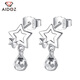 Aido Diamond pt950 platinum star earrings for women, fashionable platinum earrings, versatile earrings gift for wife, weight 1.9-2.1 grams + delivery certificate